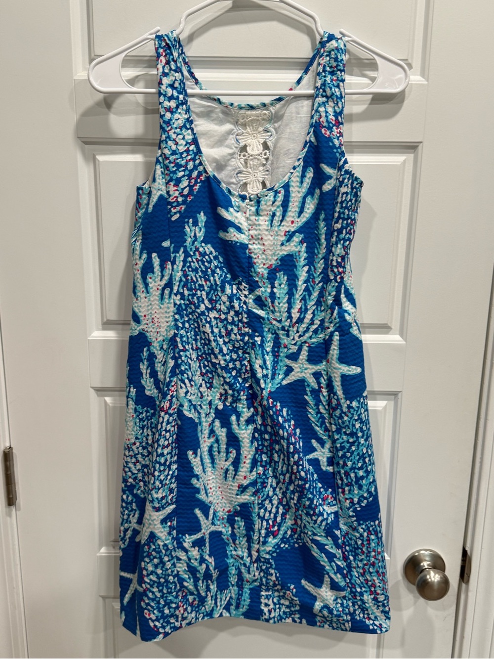 Lilly Pulitzer Ember Sleeveless Shift Mini Dress Brewster Blue Good Reef - Picture 3 of 5